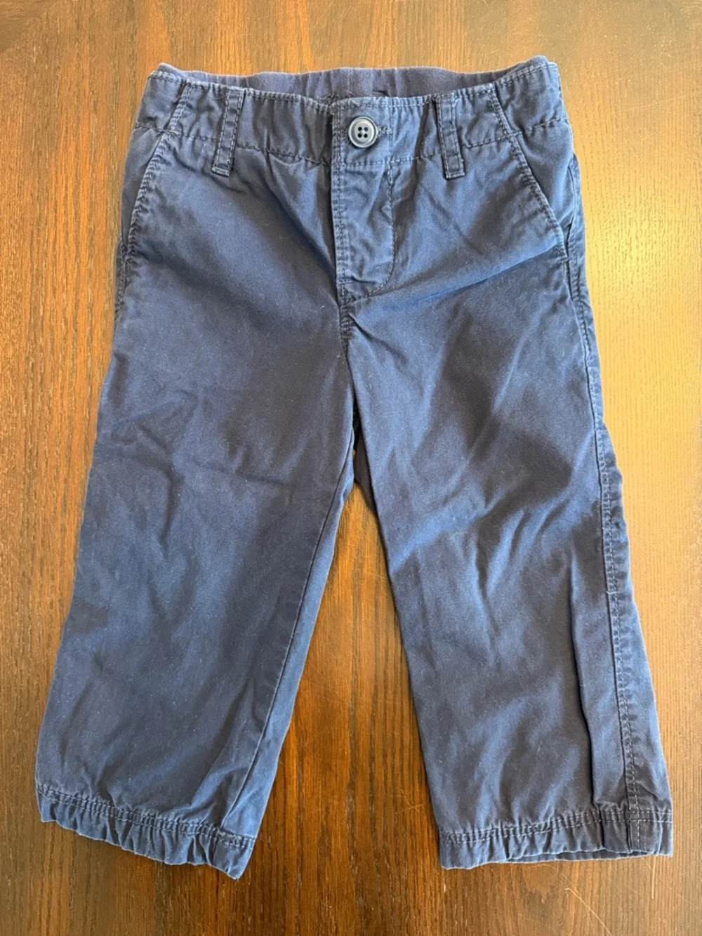 Baby Gap 18-24M Dress Shirt Bodysuit Pants Outfit Set Blue White 2 Pc